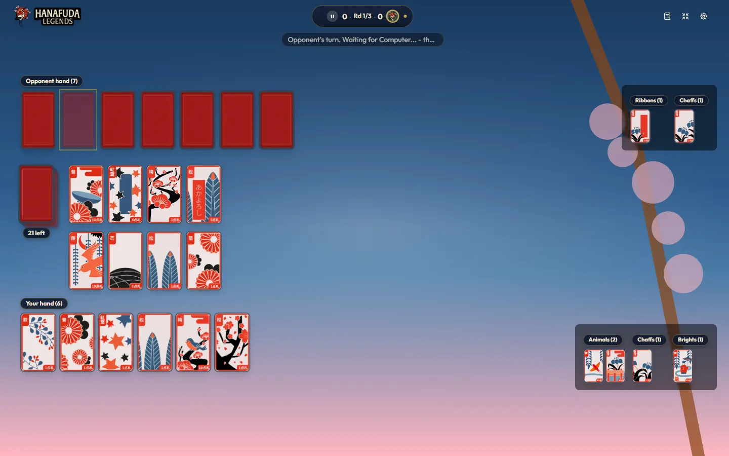 ENERO: EL PINO deck in a Koi-Koi game