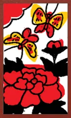 Awa Pattern (without metallic overprints) Hanafuda Deck Design by Suryong — sample 2 Awa Pattern (without metallic overprints) Hanafuda Deck Design by Suryong — sample card 2