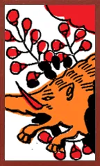 Awa Pattern (without metallic overprints) Hanafuda Deck Design by Suryong — sample 4 Awa Pattern (without metallic overprints) Hanafuda Deck Design by Suryong — sample card 4