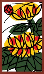 Узор Бизен (без металлической печати) Hanafuda Deck Design by Сурёнг — sample card 4