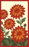 Doitsu-Hanafuda Hanafuda Deck Design by Charlotte @シャーロット — sample card 1