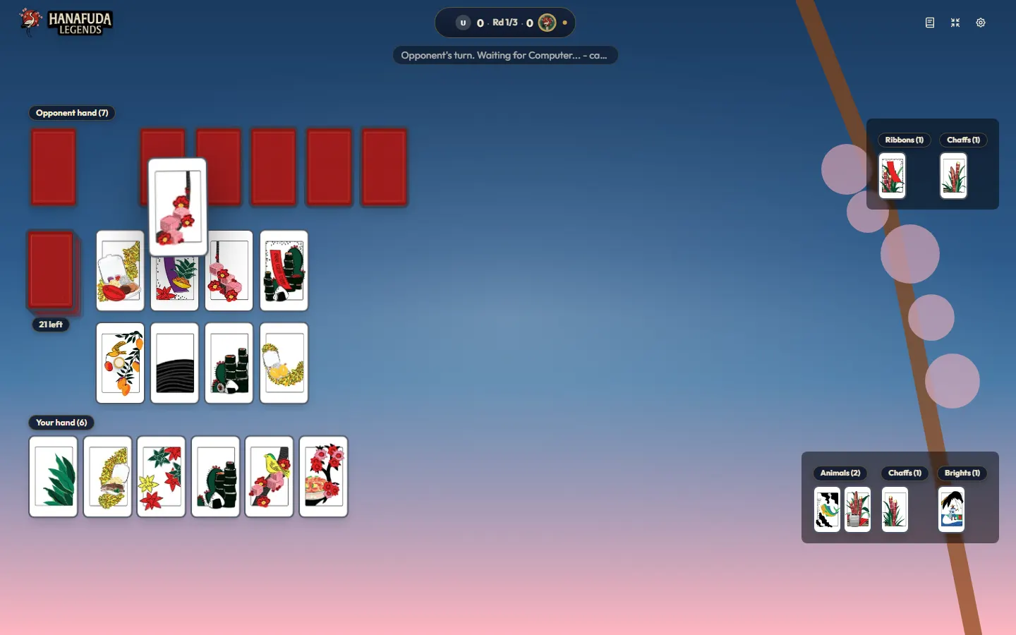 Hanafooda Hawaii Grinds deck in a Koi-Koi game