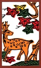 大阪柄（虫札スタイル） — 紅葉に鹿 — Deer