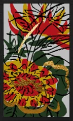 Padrão Hanamaki (com overprints metálicos) Hanafuda Deck Design by Suryong — sample card 1