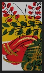 Hanamaki Pattern (with metallic overprints) — 萩に猪 — Boar