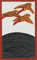 August Grass — Wild Geese animal Hanafuda card