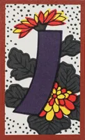 September Chrysanthemum — Blue Ribbon ribbon Hanafuda card